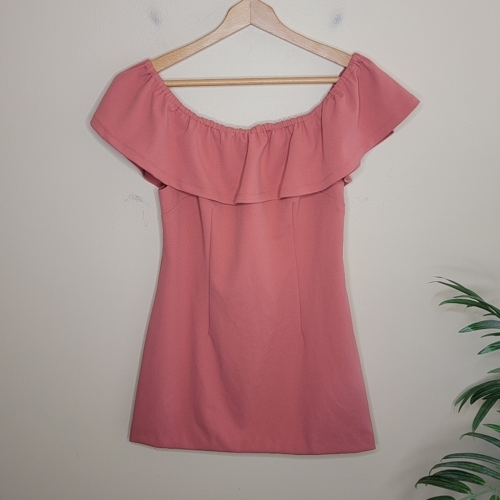 1.State | Short Mini Off The Shoulder Dress in Salmon Size 10